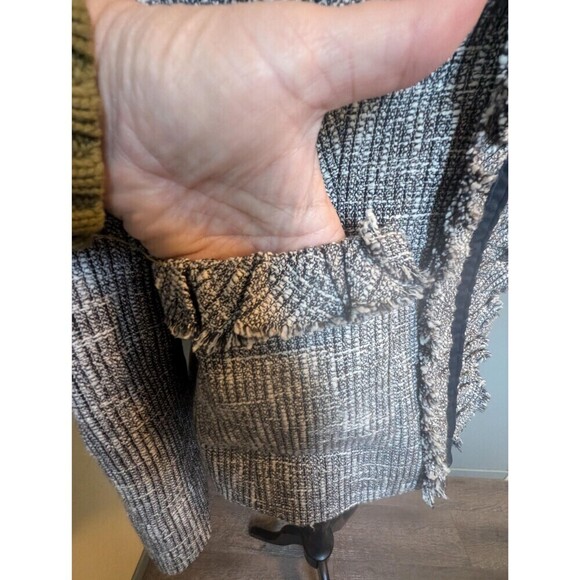 Vintage Tweed Jacket by Doncaster, Ruffled Blazer Coat Size 10 - Picture 7 of 10